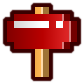 A pixelated hammer from Donkey Kong