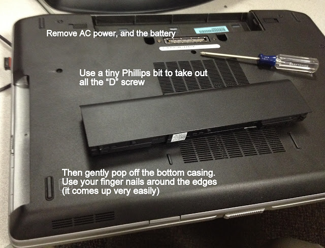 the back of a laptop with the battery removed