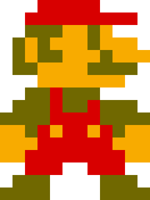 a pixelated mario